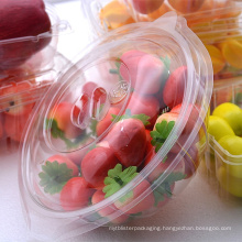 Wholesale disposable round PET plastic salad bowl/fruit container with lid